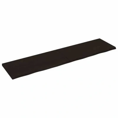 Afbeelding van Wandschap 200x50x4 cm behandeld massief eikenhout donkergrijs
