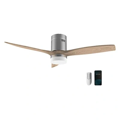 Afbeelding van Cecotec EnergySilence Aero 5600 Steel Aqua Connected Plafondventilator met licht en wifi. 40 W, 52 inch 3 messen, afstandsbe