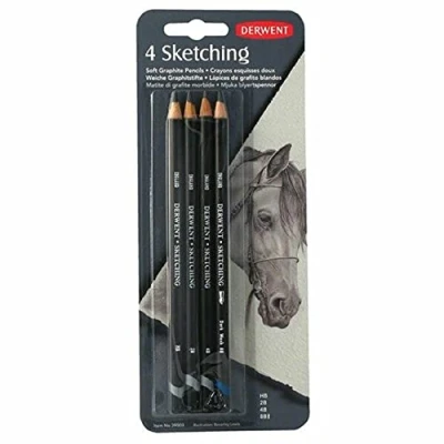 Afbeelding van Derwent Sketching potloden set van 4 stuks HB, 2B, 4B en 8B
