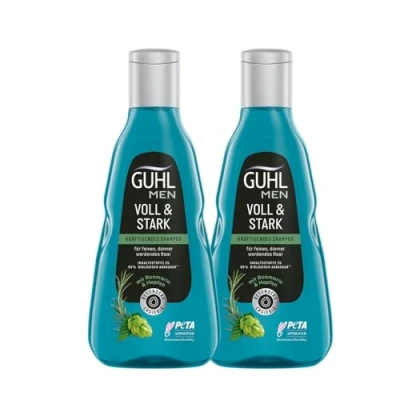Afbeelding van Guhl Men 2 x 250 ml shampoo voor heren, haartype: fijn, dun en met hop cafeïne