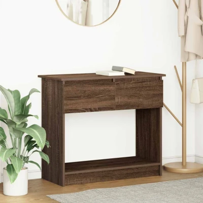 Afbeelding van vidaXL Wandtafel met lades 85,5x38,5x74,5 cm bruin eikenkleurig