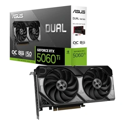 Afbeelding van ASUS DUAL NVIDIA GeForce RTX 5060 Ti OC 8GB GDDR7 PCIe 5.0 1x HDMI 2.1b 3x DisplayPort 2.1a