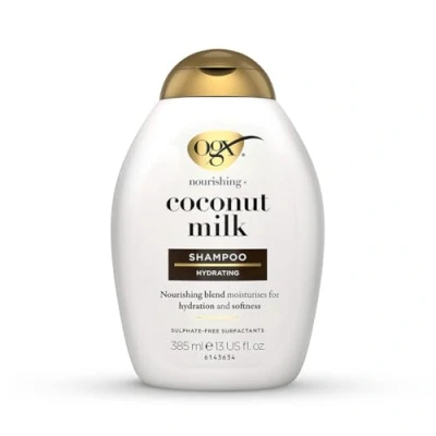 Image de OGX Shampooing nourrissant au lait de noix coco, ajoute l&#039;hydratation, pour cheveux secs, tensioactifs sans sulfate, 385 ml