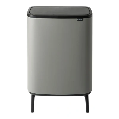 Afbeelding van Brabantia Bo Touch Bin Hi Recycle Duo Prullenbak Met Deksel Op Pootjes 2 X 30 Liter Grijs