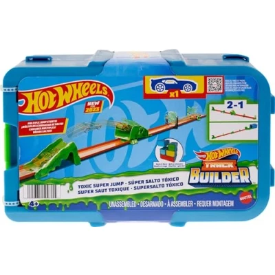 Afbeelding van Hot Wheels Baanset met 1 Auto Baanbouwset giftige kleuren
