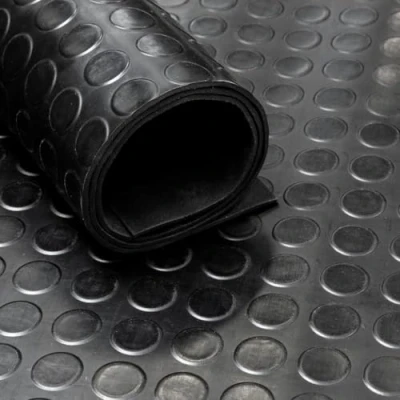 Afbeelding van Rubber loper / rubbermat op rol Noppen 3 mm Breedte 200 cm