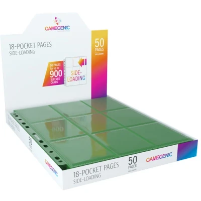 Afbeelding van Gamegenic 18 Pocket Sideloading Pages Green (50 stuks)