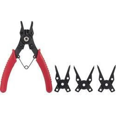Afbeelding van TOOLCRAFT TO 6679764 Precisie borgveertang Geschikt voor borgringen Binnen en buitenringen 10 50 mm Puntvorm 90 haaks, 45 gebogen, Recht, Recht