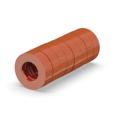 Afbeelding van ERKO isolatietape, 8 stuks, 19 mm x 20 m, bruin, voor elektrische kabels, hoge flexibiliteit en hechting, afdichtingsband