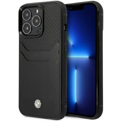 Afbeelding van iPhone 14 Pro Backcase hoesje BMW Effen Zwart Kunstleer