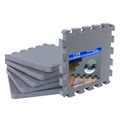 Afbeelding van BodenMax 12 stuks beschermende mat, fitnessmat, gymnastiekmat, puzzelmat, haltermat, 30 x 2,5 cm, zwart