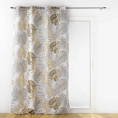 Afbeelding van douceur d&#039;intérieur, Gordijn met oogjes (140 x 260 cm), Mogador, metallic bedrukt polyester