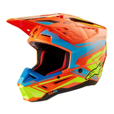 Afbeelding van Alpinestars 2025 Supertech M5 Action 2 Crosshelm Fluor Oranje / Cyaan Geel maat XXL