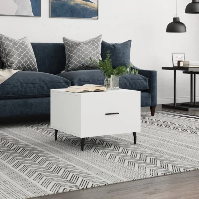 Afbeelding van Salontafel 50x50x40 cm bewerkt hout wit