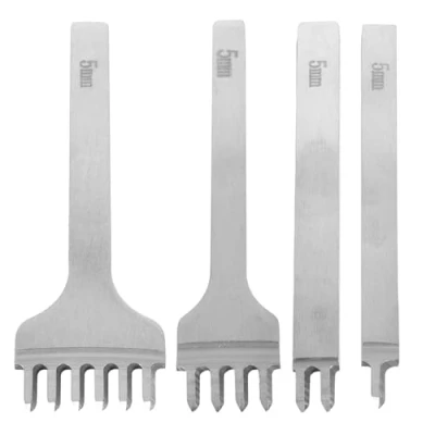 Afbeelding van SENRISE 4 stuks leerbewerkingsgereedschap 1/2/4/6 tanden naaigereedschap voor leerbewerking diamantveters gereedschapsset (5 mm)