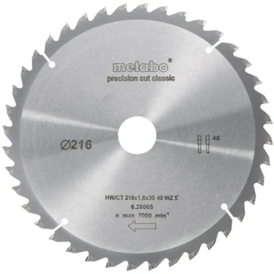 Afbeelding van Metabo 628065000 Cirkelzaagblad 216 mm 1 stuk(s)