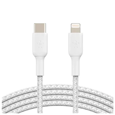 Image de Belkin Boost Charge Lightning USB C Braided Cable 1 Metro Blanc