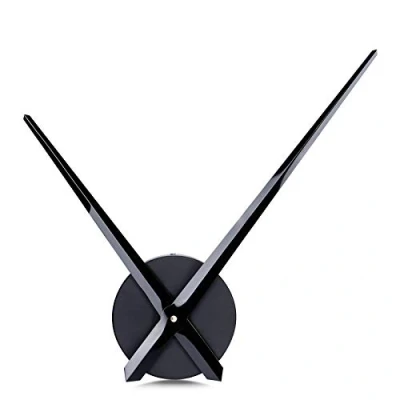 Afbeelding van Lafocuse Grote wandklok, wijzers, 31,5 cm, eenvoudig, zwart, zonder cijfers, bewegingsmechanisme, doe het zelf, frameloos, met lange handen