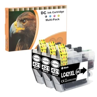Afbeelding van D&amp;C LC421XL 3 inktpatronen compatibel met Brother LC421 XL voor DCP J1050DW MFC J1010DW J1140DW zwart