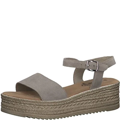 Afbeelding van s.Oliver Sandalen met sleehak, Dames, Maat: 41, Taupe Leer