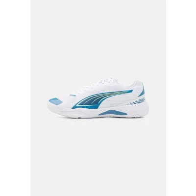 Afbeelding van Puma Solarstrike III Handbalschoenen, Heren, Maat: 48.5, White/blue horizon Textiel/ synthetisch