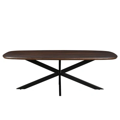 Afbeelding van Livingfurn Eetkamertafel Jesper Danish Oval Brown 180 cm Mangohout