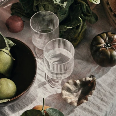 Afbeelding van Ferm LIVING Ripple Wijnglazen Set Van 2 Transparant