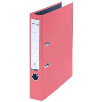 Afbeelding van VON Leitz 10561021 Lot de 5 classeurs A4 en carton avec couverture plastique Largeur dos 50 mm, pour 350 feuilles, certifié FSC, l&#039;école, l&#039;étude et la maison, rose