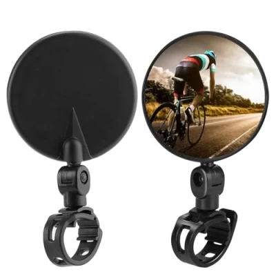 Afbeelding van fietsspiegel, draaibaar, verstelbaar, 360 universele compatibel met elk type stuur Ø 15 mm tot 35 mm, HD Convex fietsachteruitkijkspiegel, 2 stuks
