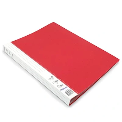 Afbeelding van Waytex 931332R documententas A4 voor 60 foto&#039;s, van polypropyleen, ondoorzichtig, identificeerbaar, 30 transparante hoesjes rood