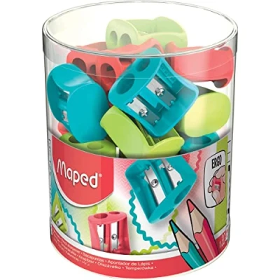 Afbeelding van Maped potloodslijper Vivo 2 gaats, geassorteerde kleuren, doos van 30 stuks slijper