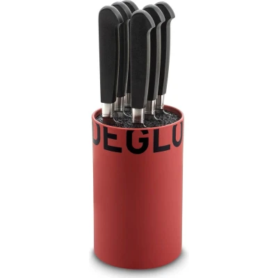 Afbeelding van Déglon Rood Messenblok met 6 Brasserie Steakmessen Elegant en Functioneel