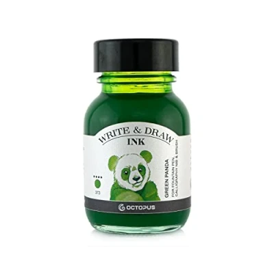 Afbeelding van Octopus Write and Draw Ink 373 Green Panda waterdichte inkt om te schrijven en tekenen, lichtechte kalligrafie inkt, vulpen, groen, 50 ml