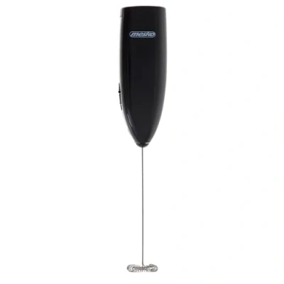 Afbeelding van Mesko 4493b Elektrische handmelkopschuimer melkschuimmixer met roestvrijstalen houder, 15 20 s, garde voor melkkoffie, cappuccino, warme chocolademelk, zwart