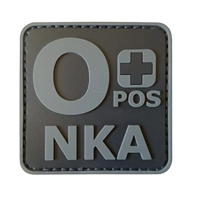 Afbeelding van 2AFTER1 ACU Subdued OPOS O+ NKA Blood Type Geen bekende Allergies Morale PVC Rubber Touch Sluiter Patch