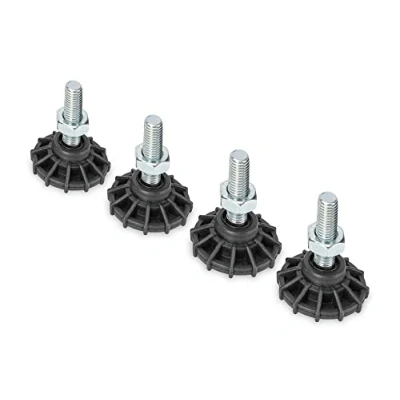 Afbeelding van DIGITUS Upgrade voeten voor 19 inch netwerk en serverkasten van 4 stuks 250 kg belasting per voet pvc kunststof poten M10 schroefdraad zwart