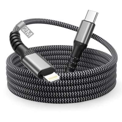 Afbeelding van telefoonkabel USB C Lightning 2 m [MFi gecertificeerd], naar kabel oplaadkabel telefoon snel opladen oplader voor iPhone 14 Pro Max/14 Plus/13/12/11