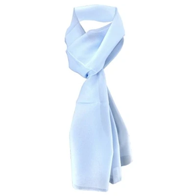 Afbeelding van TigerTie Effen chiffon sjaal voor dames, sjaalgrootte: 160 cm x 36 cm, gemaakt in Italië, lichtblauw, afmetingen Lichtblauw