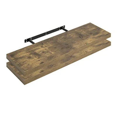 Afbeelding van WOLTU RG9318hov 2 Set van zwevende wandplanken, MDF, voor woonkamer, keuken, slaapkamer, badkamer