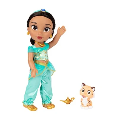 Afbeelding van Disney Princess Jasmine zingende pop 35 cm zingt &quot;A Whole New World&quot; met accessoires voor meer speelplezier, perfect meisjes vanaf 3 jaar