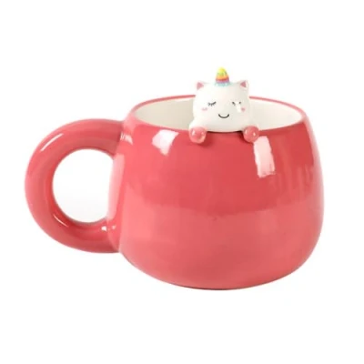 Afbeelding van I TOTAL® Keramische mok met keramisch dier aan de rand, Eenhoorn thee of koffiemok 470 ml