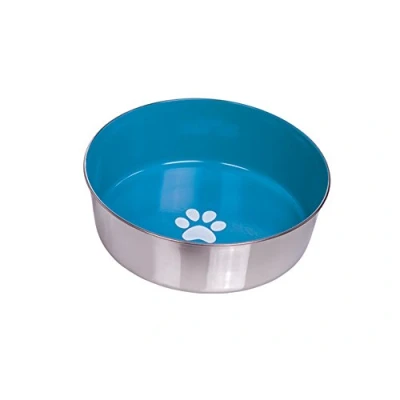 Afbeelding van Nobby RVS voerbak heavy paw anti slip blauw 24 cm 2,7 ltr