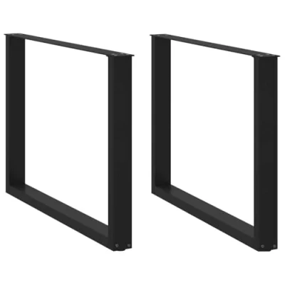 Afbeelding van vidaXL Salontafelpoten 2 st U vormig 100x(72 73) cm staal zwart