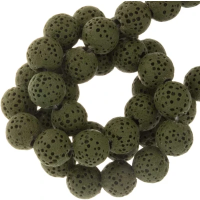 Afbeelding van Lava Kralen (8 mm) Olivine (51 Stuks)