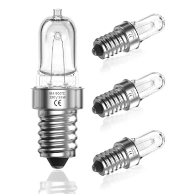 Afbeelding van LumiGo Ovenlamp E14, 500 graden, 26 W, dimbaar, warmwit, 2700 K, voor oven, E14 AC 230 V, magnetron, afzuigkap, zoutlamp, koelkast, 4 stuks