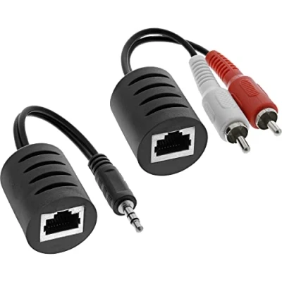 Afbeelding van InLine 89003 audio adapter, 3,5 mm, RJ45, zwart
