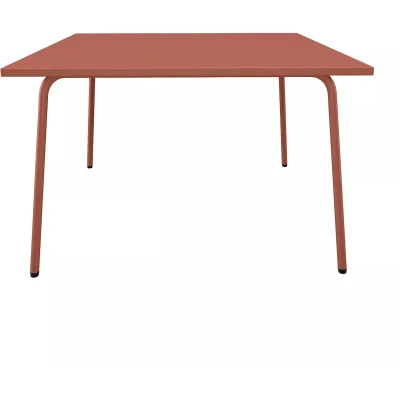 Afbeelding van Vente unique Vierkante tuintafel L120 cm van metaal Terracotta MIRMANDE MYLIA L 120 x H 75 D