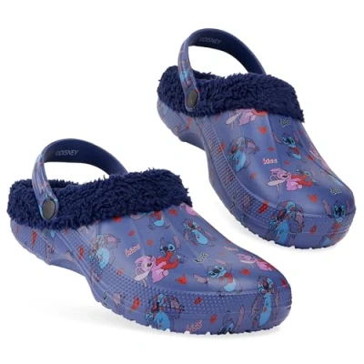 Afbeelding van Disney Stitch damespantoffels, gevoerd, dames, meisjes, jongeren, maten 35 40, gevoerde klompen voor Paars