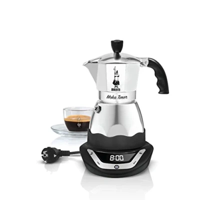 Afbeelding van Bialetti Easy Timer Moka espressomaker Percolator 6 kops Elektrisch Aluminium