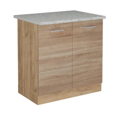 Afbeelding van Vicco Wastafelkast R Line, Sonoma/Krachtige eik goud, 80 cm WB Marmer